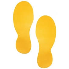 Zones jaune et orange ouvertes, accès à tous. Pieds Marquage Adhesif De Zone Jaune Durable Lot De 10 E Statuts