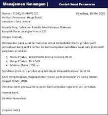 Contoh Surat Penawaran Harga Barang Jasa Dan Kerjasama Surat Keuangan Pengikut