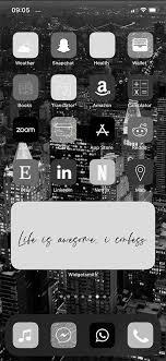 Ios 14 App Icons Trendy Black White Grey Minimalist Widgets With Quotes Social Media Logos App Icon App Widget