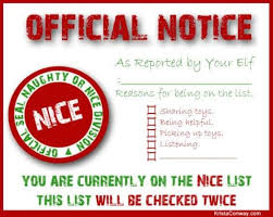 Check below for who is on santa's nice list right now! Letter From Santa Naughty List