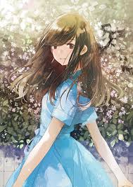 Cartoon character girl with blue eyes and brown hair, hd png download. Kawaii Anime Girl With Brown Hair On We Heart It