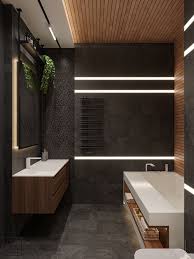 Voici de quoi vous inspirer avec ces photos de salles de bains modernes. 1001 Exemples De La Salle De Bain En Noir Et Bois Contemporaine