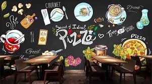 Custom 3d Wallpaper For Walls 3d Pizza Shop Wall Mural Food Drink Wallpaper Restaurant Coffee Dinning Kitchen 3d Wallpaper For Walls Wall Wallpaper Wall Murals