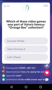 These trivia questions focus on health, diseases, fitness, and the body's systems, organs, and anatomy. Team Fortress 2 Was The Answer Of Question 11 Of Tonight S Hq Trivia Game R Tf2