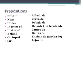 Resultado de imagen de under next to in front of