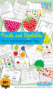 Fruits And Vegetables Preschool And Kindergarten Printable Activity Pack Preschool Activities Preschool Crafts Preschool Lesson Plans