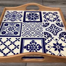 Mexican Tile Decorative Serving Tray Etsy In 2020 Mexican Tile Tiles Crafts Projects Serving Tray Decor