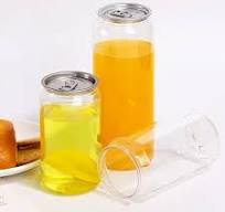 Wholesale 206# 355ml 250ml 500ml Transparent Pet Cans with Aluminum Easy  Open Lid