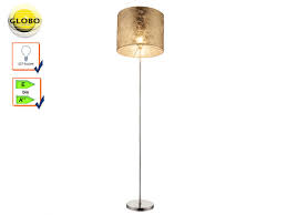 Design Stehlampe Amy Lampenschirm Stoff Gold 40cm Wohnzimmerlampe