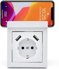 Bol Com Homra Wondo Usb Stopcontact Inbouw Wandcontactdoos Wit Met Telefoonhouder