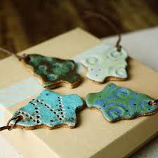 Free Shipping Handmade Ceramic Christmas Ornaments Funky Etsy Clay Ornaments Christmas Ornaments To Make Pottery Ornaments
