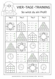 Klasse als gratis download und zum ausdrucken. Vier Tage Mathe Training Zahlenraum Bis 20