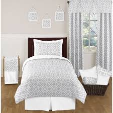 Diamond Gray And White Twin Bedding Collection Twin Size Bed Sets Twin Bed Sets Twin Comforter Sets