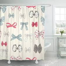 Select shower curtains in white, blue, green, and various colours at myntra. Shower Curtain With Hooks Ribbon With Bows Beige Pink Brown And Turquoise Colors Doodle In Vintage Style Girly Bathroom Shower Curtains Aliexpress