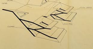 Maison Mariotti Saint Germain En Laye 1967 Axonometrie Dessin Encre Sur Papier 46 7 X 57 3 Cm Centre Parenting