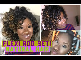 Flexi Rod Set On Blown Out Natural Hair Natural Hair Blowout Natural Hair Styles Blowout Hair