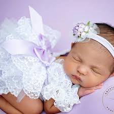 Purple Newborn Lace Romper