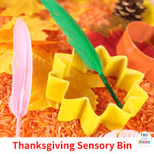 Use it for fine motor skills, imaginative play and as a conservation starter for giving thanks. How To Make A Thanksgiving Sensory Bin For Toddlers Fun With Mama