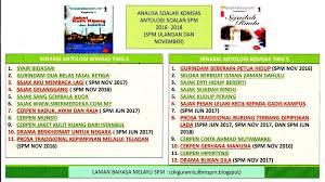 More images for komsas tingkatan 5 2019 » Laman Bahasa Melayu Spm Analisa Soalan Komsas Antologi Ting 4 Dan 5 Spm Jun Dan Nov 2016 Hingga 2018