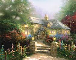 Imagine a realm far, far away from the constant barrage of bad kinkade, who had taken up sketching comics and caricatures as a child, asked if he could apprentice with the older artist; Hollyhock House Limited Edition Canvas Thomas Kinkade Studios