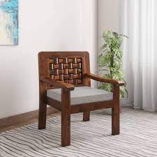 Free shipping on prime eligible orders. Urbanwood Sheesham Wood Arm Chair For Living Room Furniture Wooden Armchair With Cushion Honey Brown Finish Amazon In Electronics