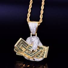 Sign up today to get 20% off on your first order. Money Hand 18k Gold Aaa True Micro Pave Hip Hop Pendant Chain Necklace Bling Jewelz