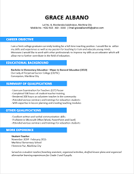 The average resume sample for this role highlights duties like developing lesson plans, teaching courses, implementing school policies, organizing classroom activities, joining students during school trips, and preparing. Sample Resume Format For Fresh Graduates Two Page Format Jobstreet Philippines