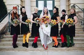Welcome To The Mad Wedding With Liz And Josh Misfitwedding Com Halloween Wedding Dresses Unusual Wedding Dresses Halloween Wedding