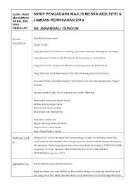 Skrip pengacara majlis sambutan hari raya 2012. Doc Skrip Pengacara Majlis Jamuan Hari Raya Zaman Dullah Academia Edu