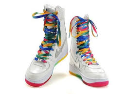 Womens Black High Top Air Force Ones Rainbow Nike Air Force One High Tops Nike Boots Women Shoes Sneakers