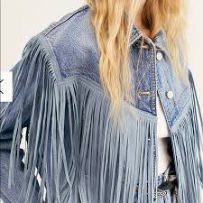Thrift with me 2020 | thrifted free people, urban outfitters haul. Jackets Coats Free People After Hours Fringe Denim Jacket Poshmark