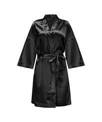 Women's robes from kohl's are perfect for kicking back and relaxing at home! Othread Co Women S Short Satin Kimono Robe Silky Sleepwear Bridesmaid Bathrobe Black Ct1850qqhk2