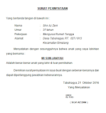 Daftar isi contoh surat pernyataan persetujuan dari suami atau istri contoh surat pernyataan persetujuan orang tua untuk pendidikan anak untuk ikut berpartisipasi sebagai penerima beasiswa dari star project bpkp melalui jalur. Contoh Surat Keterangan Anak Seorang Ibu Contoh Surat