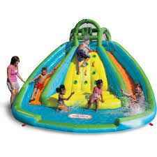 Inflatable slides, ramps, and pools give children even more ways to play. Little Tikes Rocky Mountain River Race Inflatable Water Slide Walmart Com Walmart Com