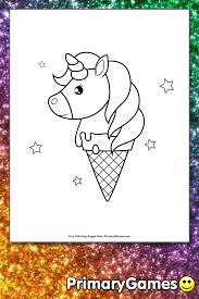 If you're looking for free printable coloring pages and coloring books, then you've come to the right place!our huge coloring sheets archive currently comprises 48732 images in 785 categories. Unicorn Ice Cream Cone Coloring Page Free Printable Pdf From Primarygames