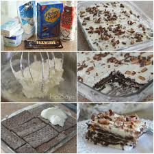 Chocolate Cream Refrigerator Cake Easy No Bake Dessert Desserts Easy No Bake Desserts No Bake Chocolate Cake