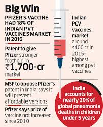 pneumonia india grants pfizer patent for blockbuster brand