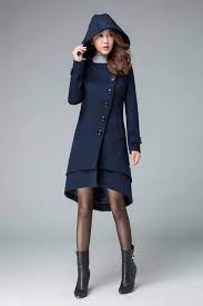 Manteau Asymetrique Manteau A Capuche Manteau En Laine Etsy France Winter Coats Women Asymmetrical Coat Coats For Women