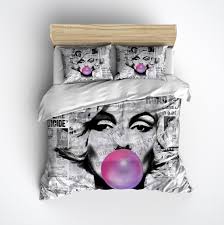 See more ideas about marilyn monroe bedroom, marilyn monroe decor, marilyn monroe. Marilyn Monroe Bubble Gum News Print Bedding Print Bedding Grey Pillow Cases Queen Bedding Sets