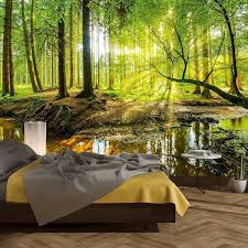 Fototapete Strahlender Wald Eine Wunderschone Naturtapete Mit Eine Waldaufnahme Eine Ruhiges Und Fototapete Schlafzimmer 3d Tapeten Schlafzimmer Wandtapete