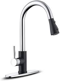 When selecting a pull down kitchen faucet, it's important to make sure the hose is long enough to carry out the tasks you want to perform. Kitchen Sink Faucet Pull Down Kitchen Faucet Black And Chrome Kitchen Faucet With Sprayer Stainless Steel Single Handle One Or Three Hole For Laundry Bar Kitchen Sinks Amazon Com