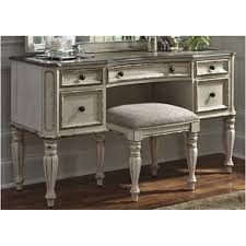 West chester weathered oak and white vanity desk. 244 Br35 Liberty Furniture Magnolia Manor Bedroom Vanity Desk