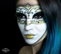 Venetian Mask Make Up On White Base Halloween Carnival Theatrical Makeup Halloween Face Makeup Masquerade Mask