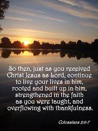 Verse Of The Day – Colossians 2:6-7 | The Bottom Of A Bottle