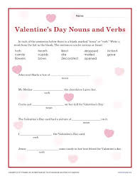 This is a speaking activity for teenage classes on valentine's day. Valentine S Day Nouns And Verbs Worksheet For 2nd Grade
