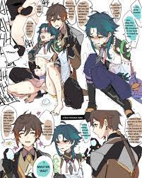 birth egg laying eggs flustered genshin impact tagme tagme  (artist) xiao (genshin impact) zhongli (genshin impact) 