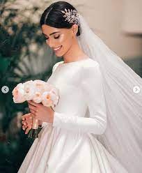 Simple Ball Gown Wedding Dresses Long Sleeve Boat Neck Puffy Bridal Gowns From Babybridal Wedding Dress Long Sleeve Ball Gowns Wedding Puffy Wedding Dresses