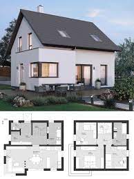 Modernes Einfamilienhaus Klein Mit Satteldach Architektur Erker Anbau Haus Bauen Ideen Elk Haus 115 Von Elk Fertig Ev Plani Ev Tasarim Planlari Ev Planlari