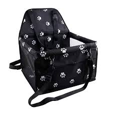 Petbobi Reinforce Pet Car Booster Seat For Dog Cat Portable And Breathable Bag With Seat Belt Cute Footprint Style Dog Car Booster Seat Dog Car Seats Pet Gear