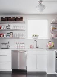 Maybe you would like to learn more about one of these? Floating Stainless Steel Shelves Transitional Kitchen Samantha Pynn